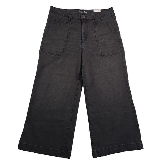 TIME AND TRU High Rise Wide Leg Crop Ankle Jeans Women's size 14 Grey NWT - Picture 1 of 8